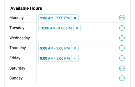 Set available times for appointment scheduling